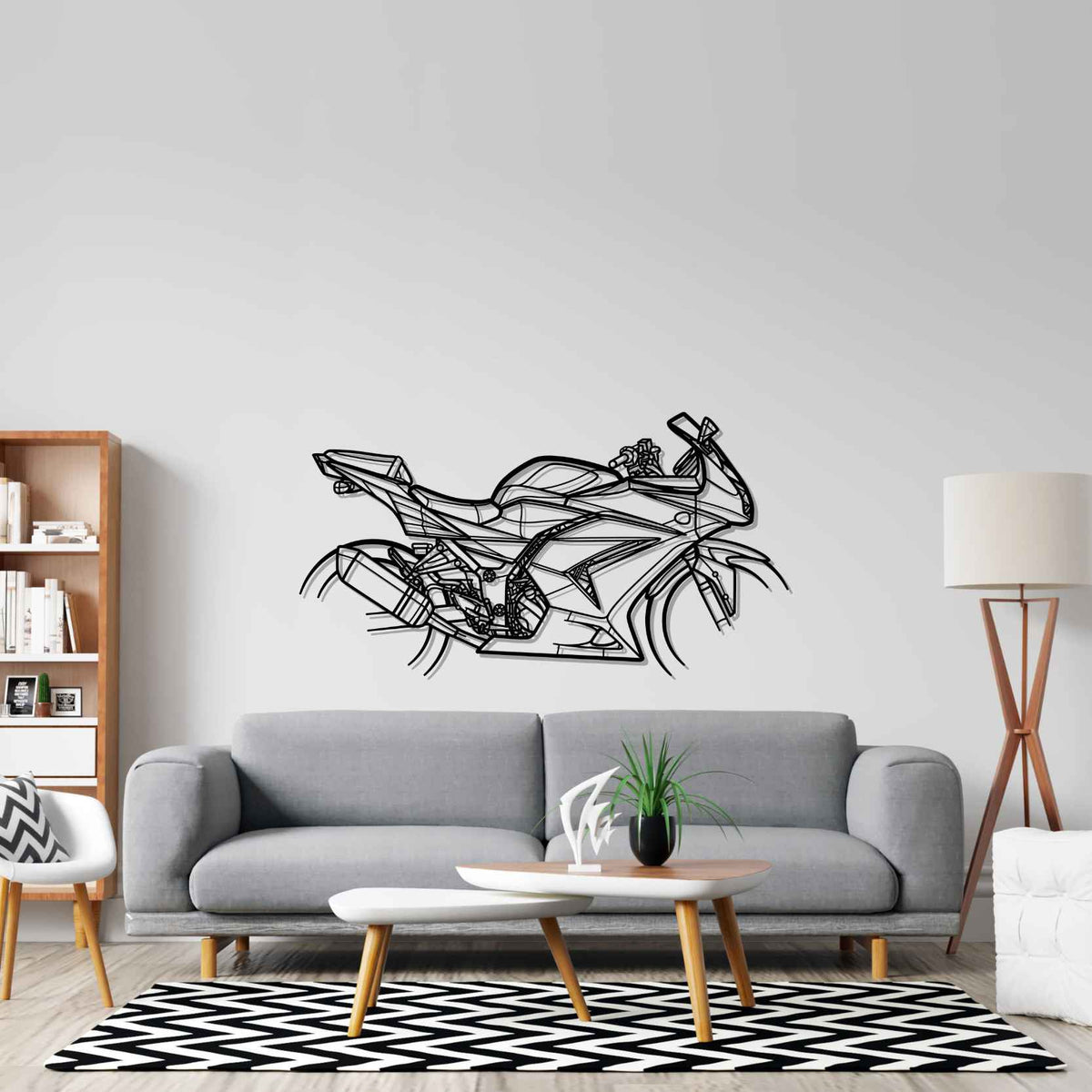 Ninja 250R 2008 - Silhueta Detalhada de Metal