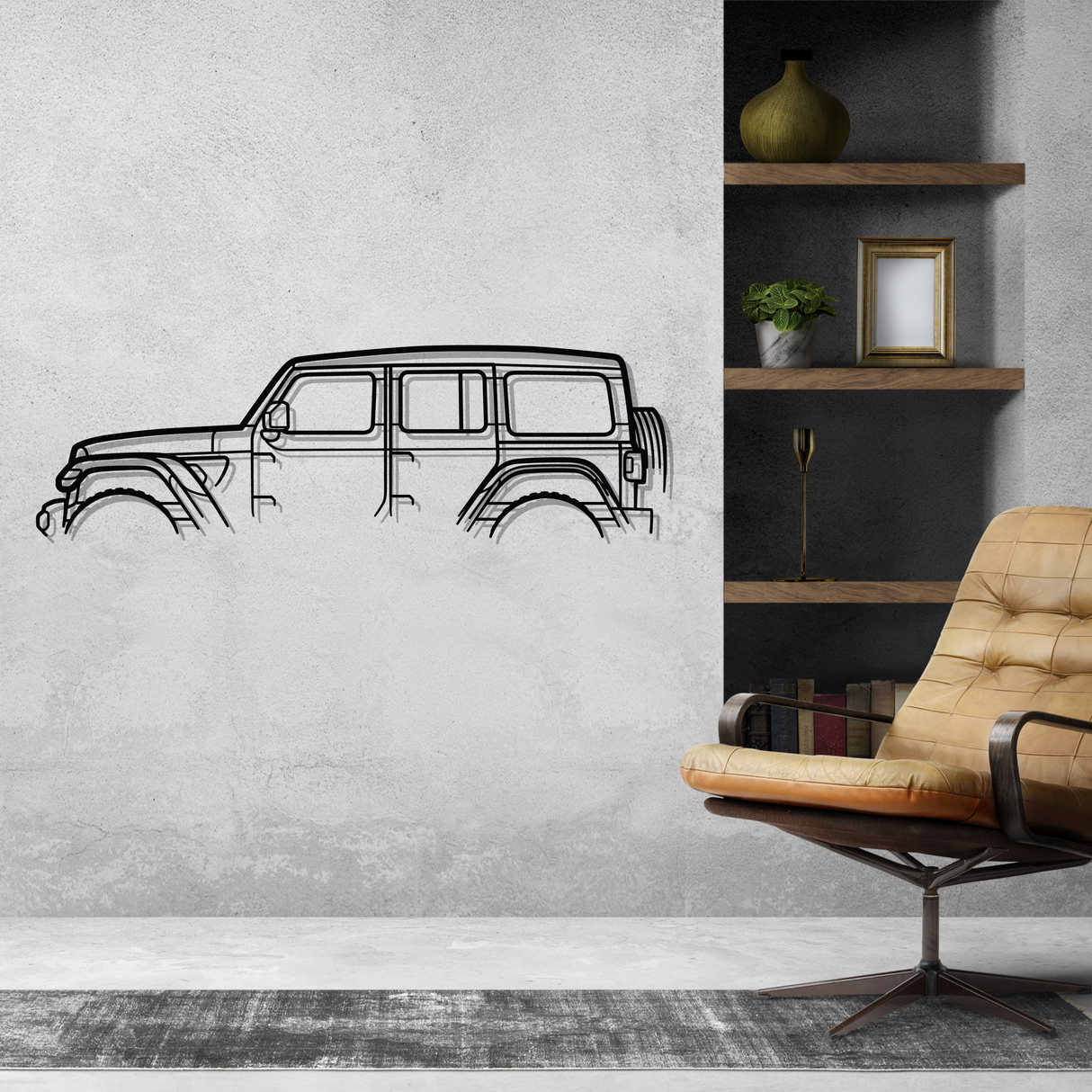 Jeep Wrangler - Silhueta de Metal