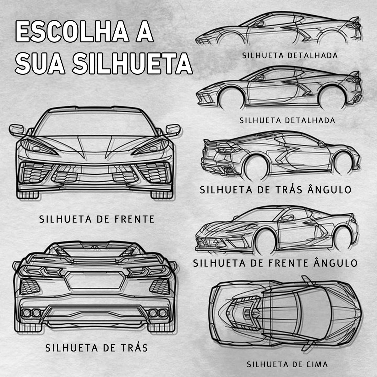 Seu Carro Personalizado - Silhueta de Metal