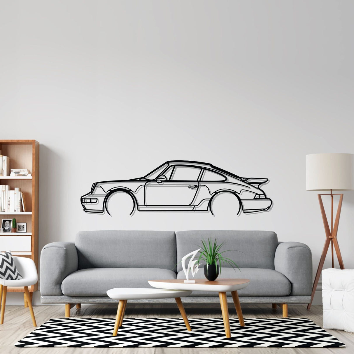 Porsche 911 Turbo Modelo 964 - Silhueta de Metal