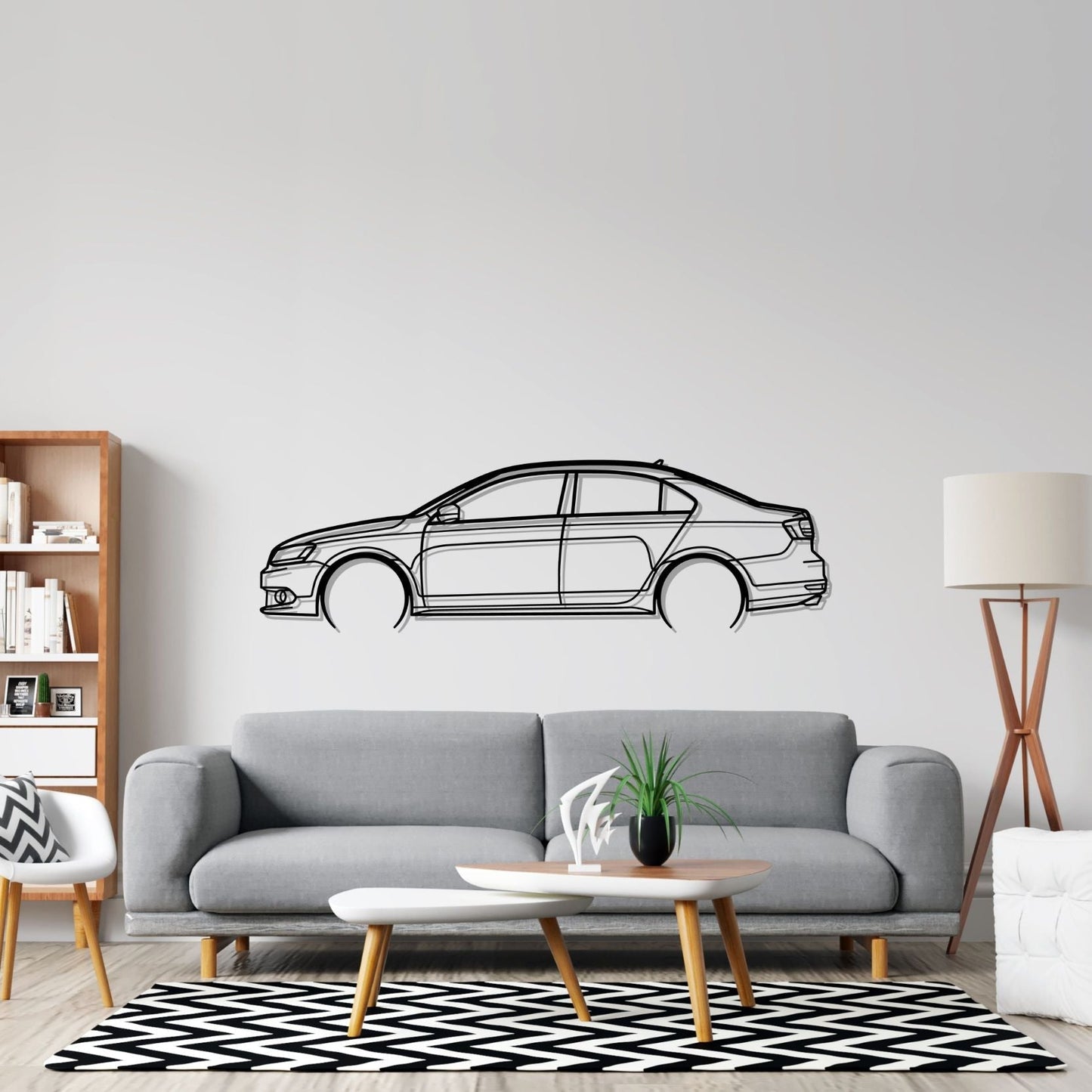 VW Jetta 2017 - Silhueta de Metal