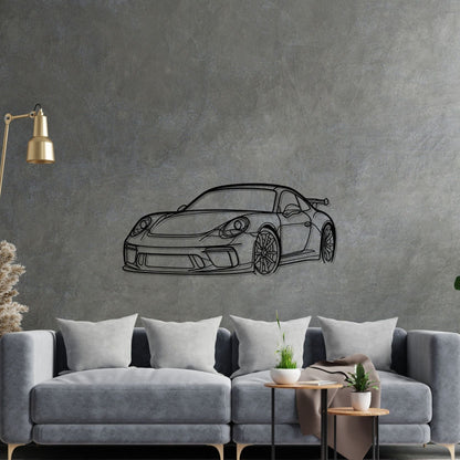 Porsche 911 GT3 Modelo 992 - Silhueta de Metal Ângulo Frontal