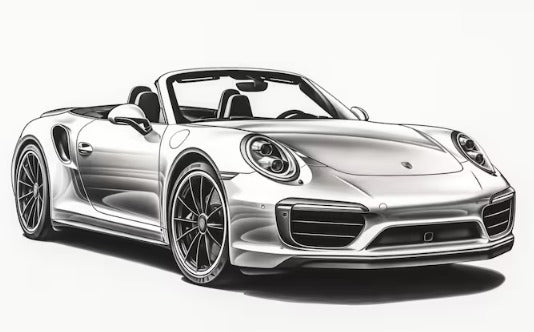 Silhueta em Metal Personalizada - 911 cabrio 992